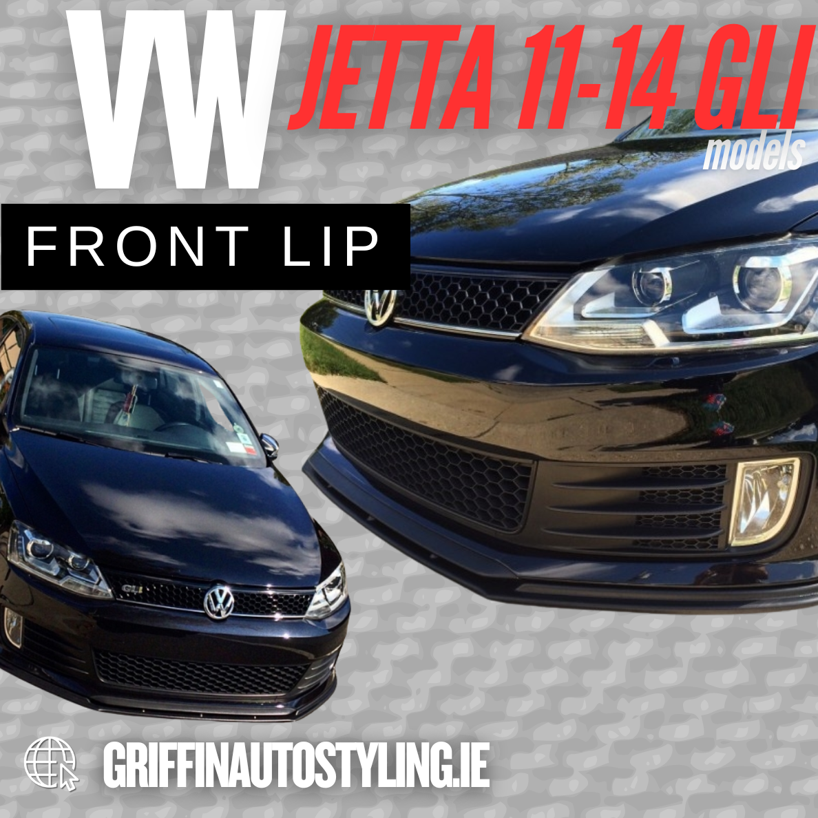 Maxton Design VW Jetta 11-14 GLI Bumper Front Lip Gloss Black
