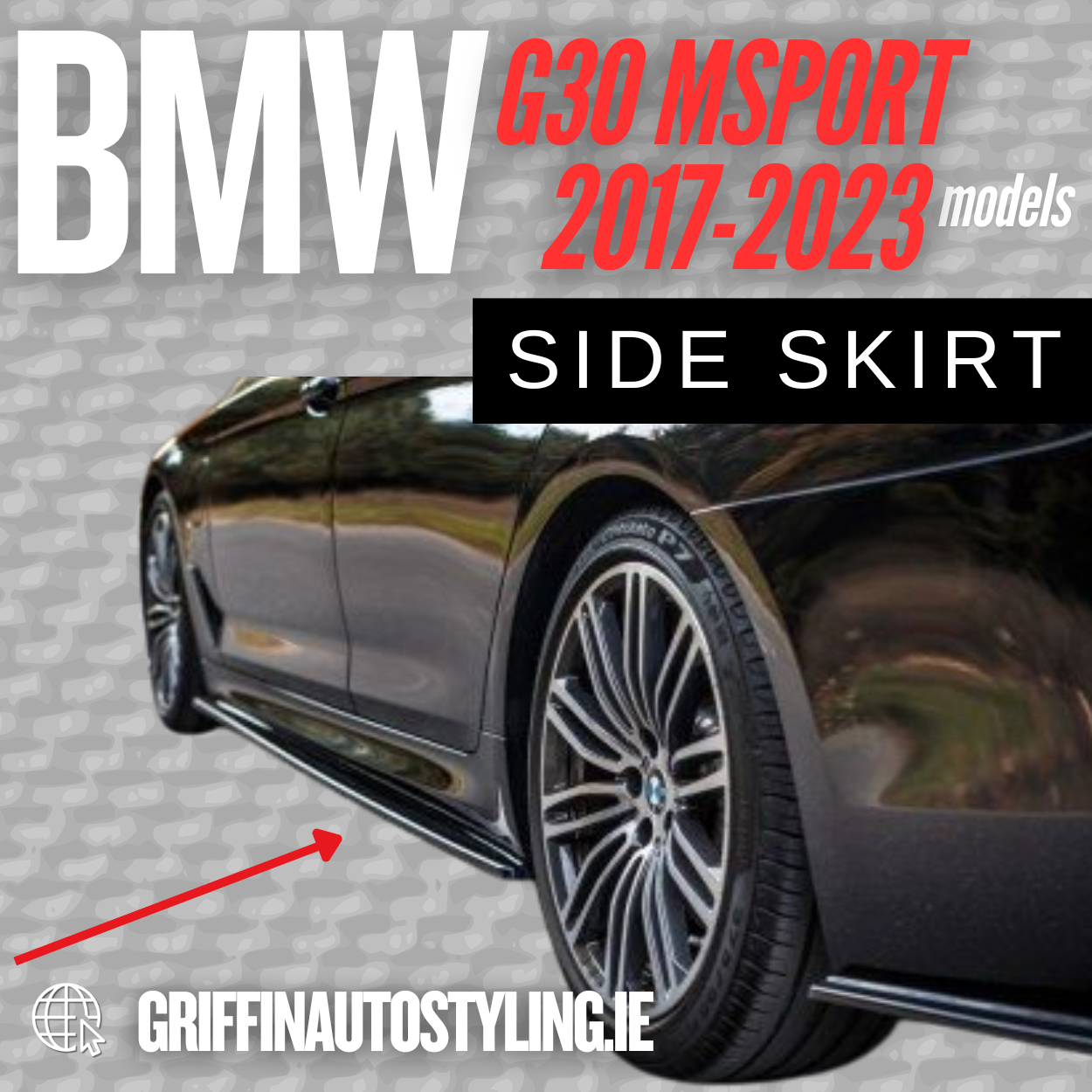 Maxton Design BMW G30 Msport Side Skirt Extensions – Gloss