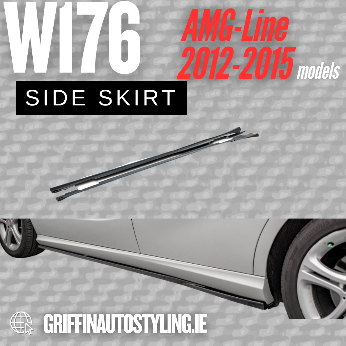 Maxton Design Mercedes A-Class W176 Side Skirt Extensions – Gloss Black