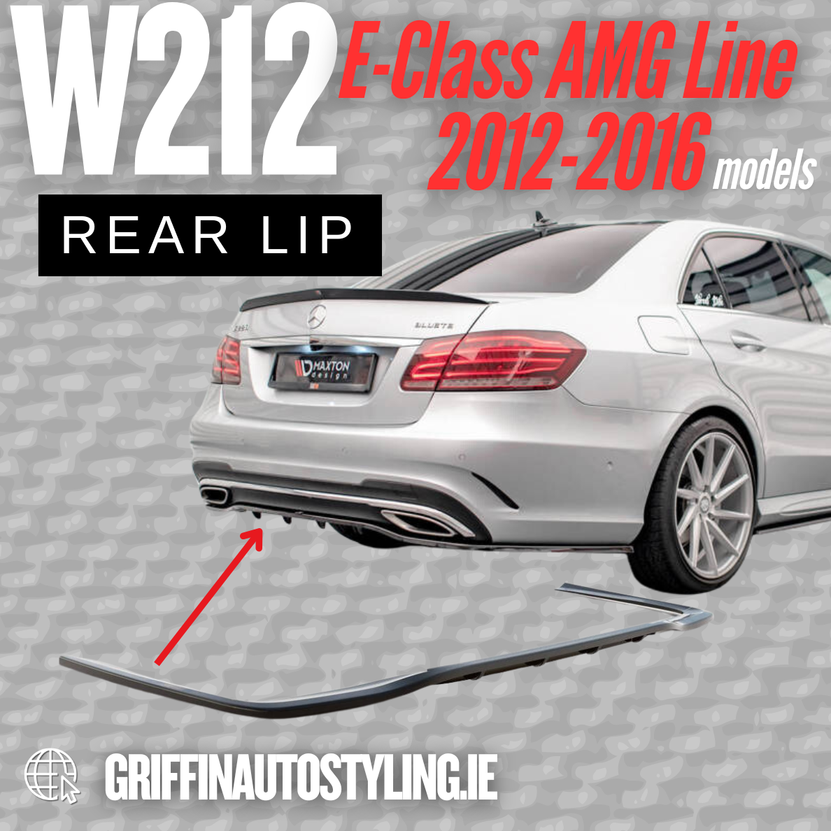 Maxton Design Mercedes E-Class AMG-Line W212 Facelift 2012-2016 Gloss Rear Lip