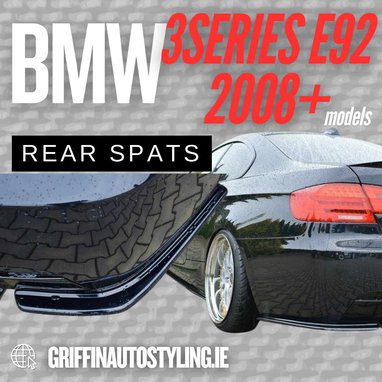 Maxton Design BMW E92 08+ Rear Spats – Gloss Black