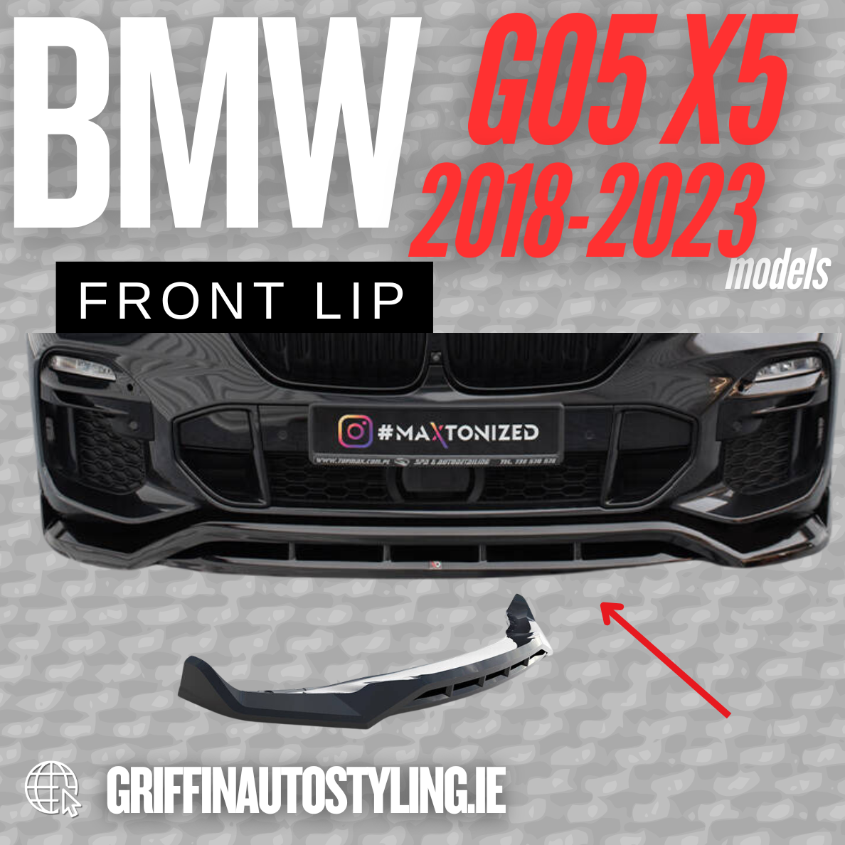Maxton Design BMW G05 X5 (2018-2023) Front Lip V2 – Gloss Black