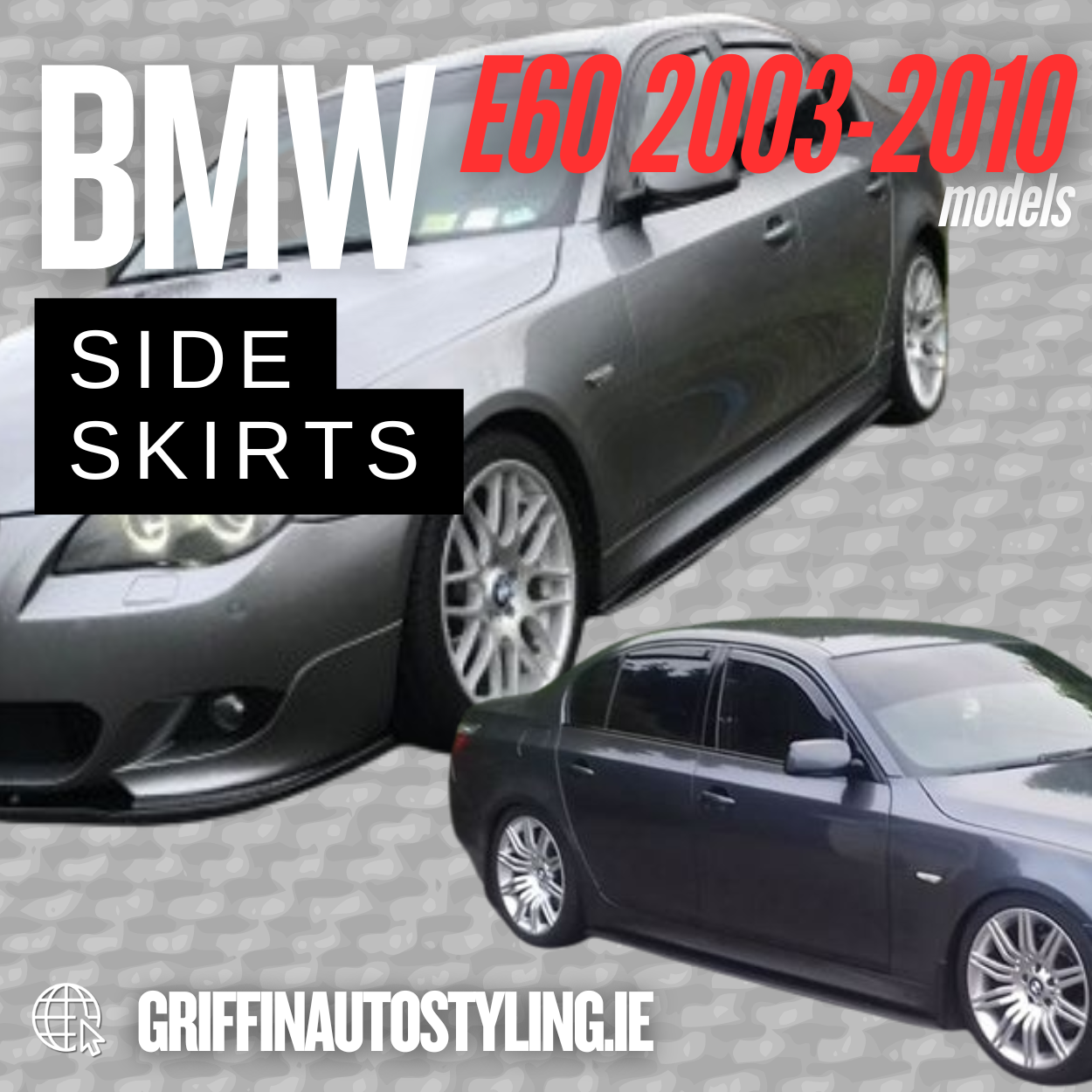 Maxton Design BMW E60 Msport Side Skirt Extensions – Gloss Black