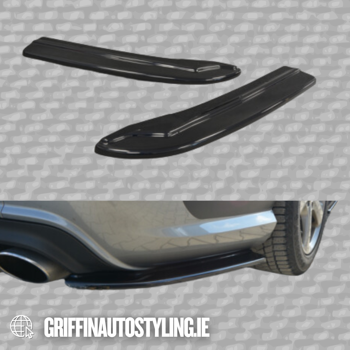 Maxton Design Mercedes W204 2011-2014 AMG Rear Spats – Matte / Gloss Black