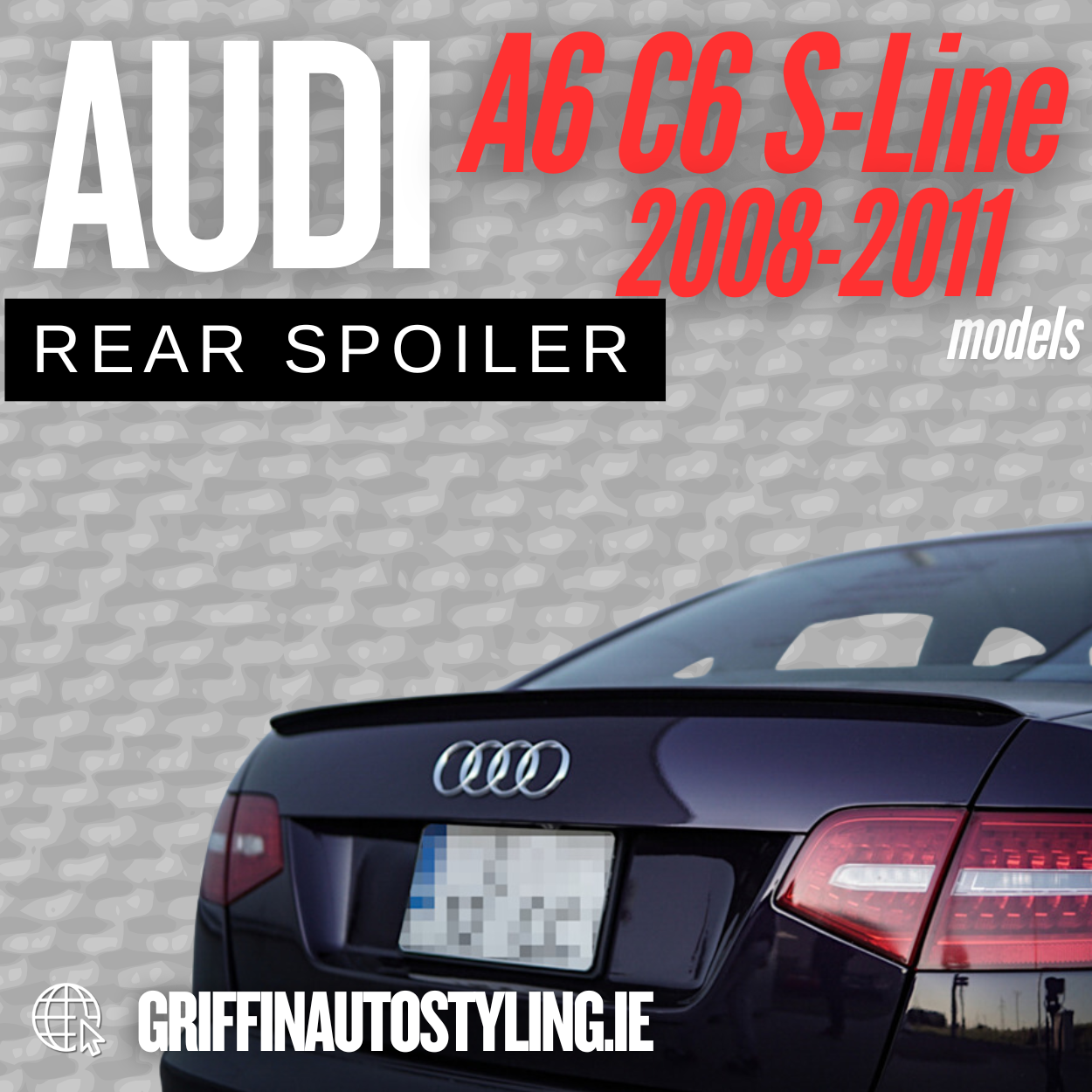 Maxton Design Rear Boot Spoiler for Audi A6 C6 2008-2011 Facelift S-Line