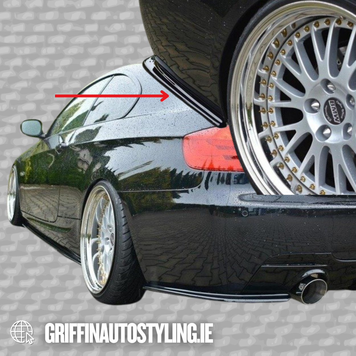 Maxton Design BMW E92 08+ Rear Spats – Gloss Black