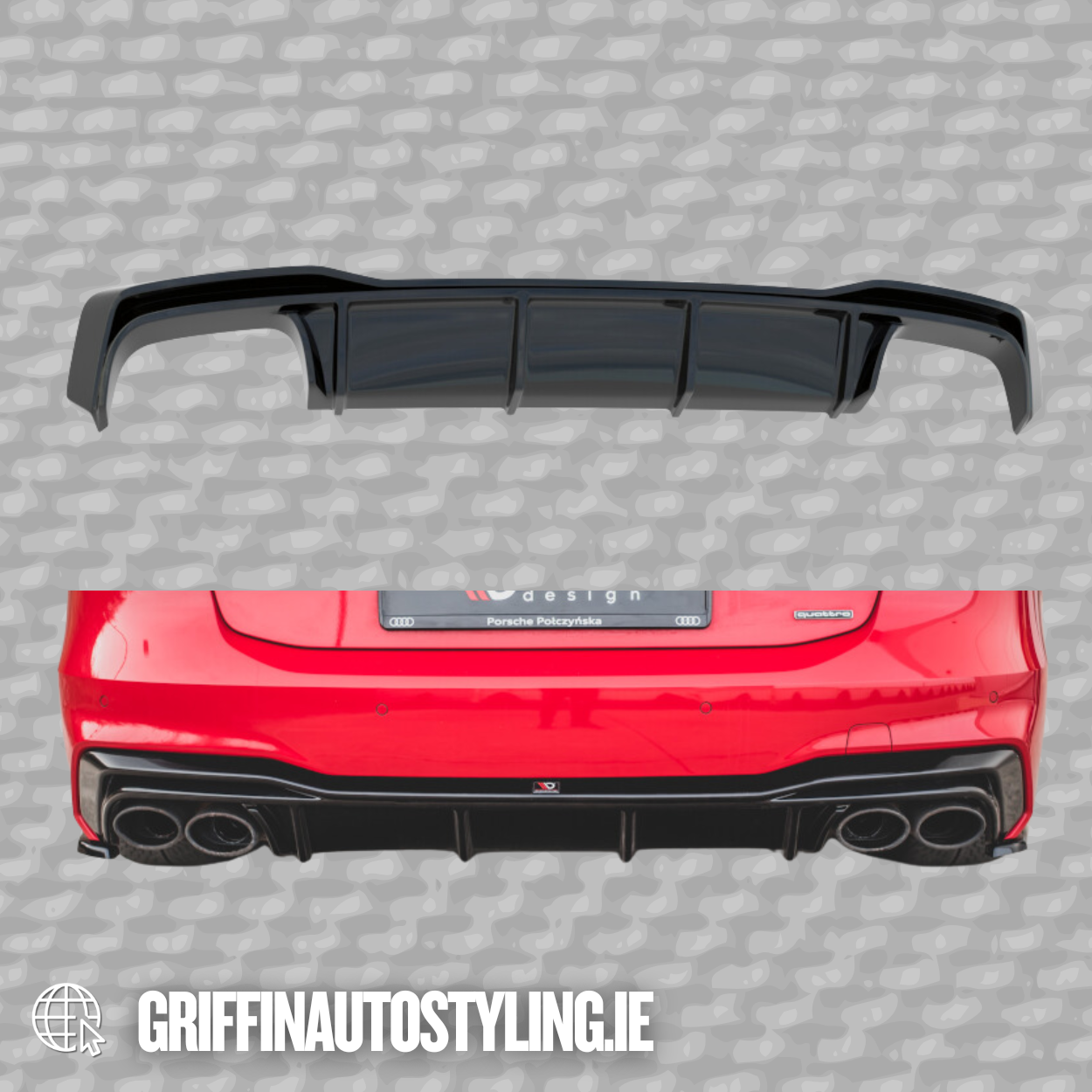 Maxton Design Quad Diffuser for Audi A7 C8 S-Line – Gloss Black
