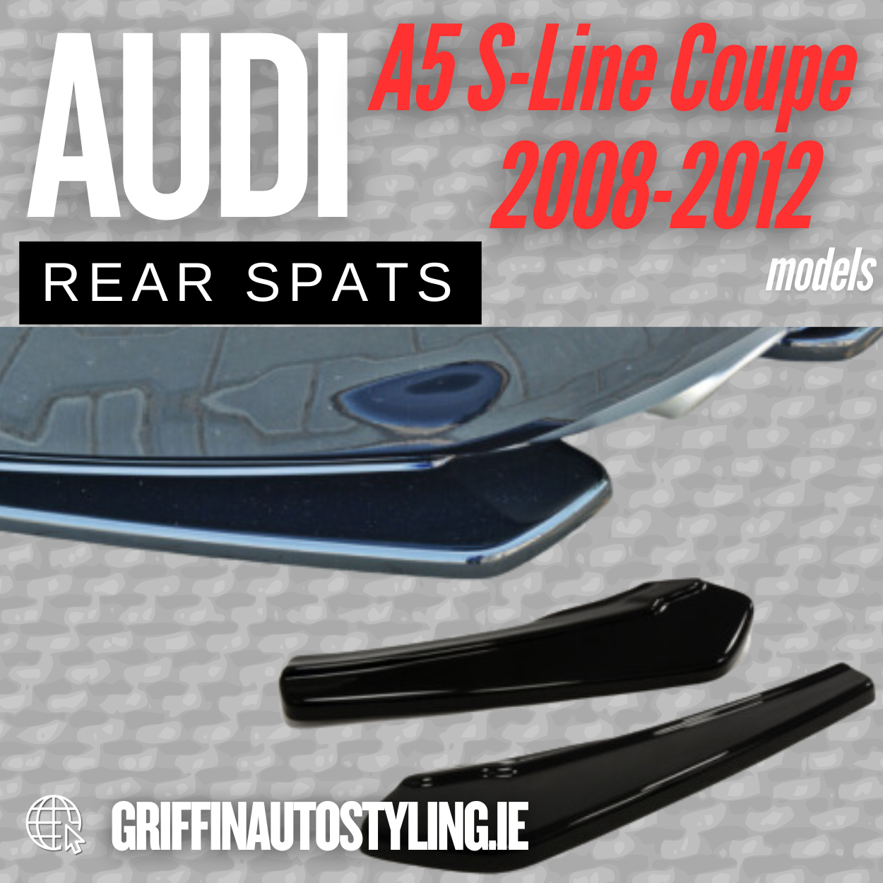 Maxton Design Audi A5 S-Line 2008-2012 Coupe Add-On Rear Spats – Gloss / Matte Black