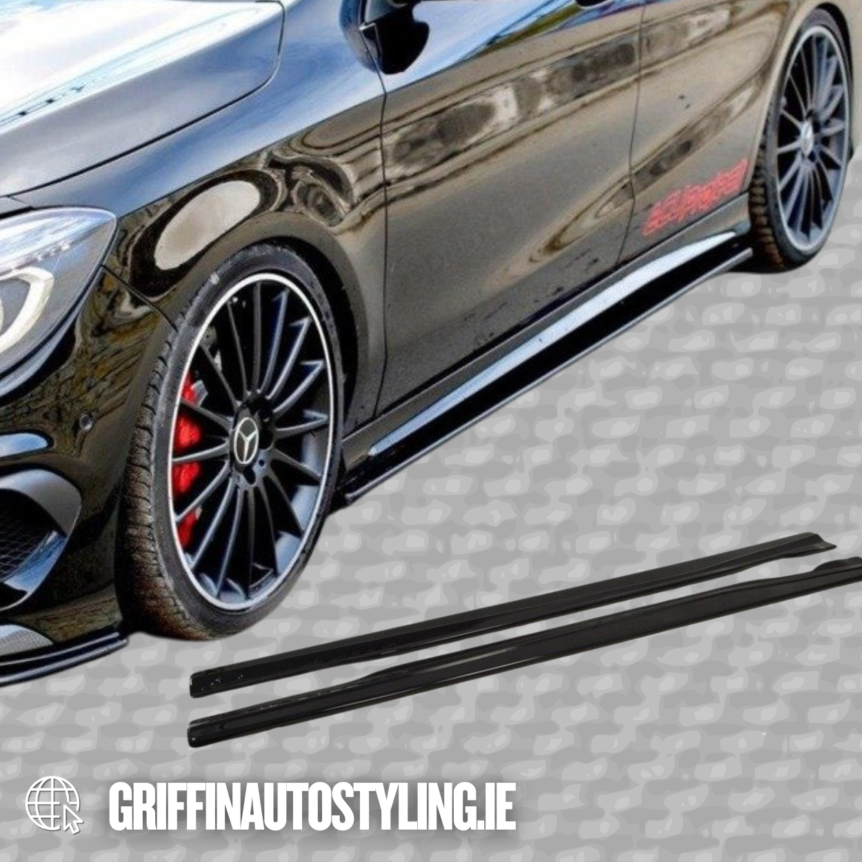 Maxton Design Mercedes CLA W117 Side Skirt Extensions – Gloss Black