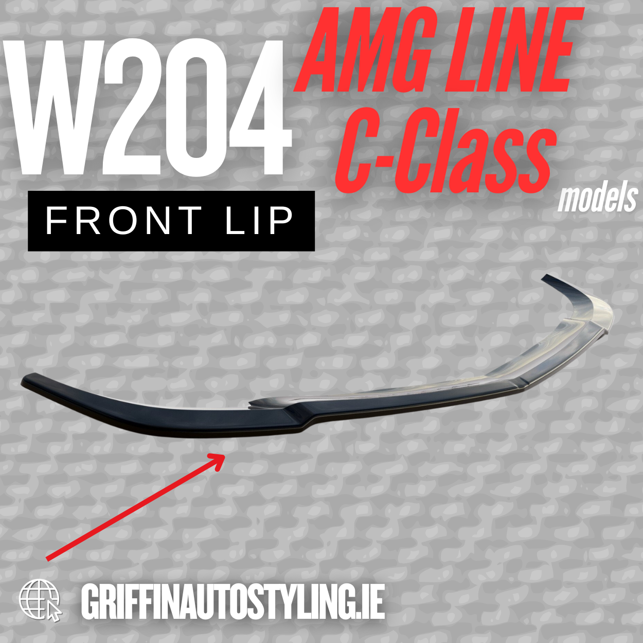 Maxton Design W204 Front Lip for Mercedes C-Class Facelift AMG Line