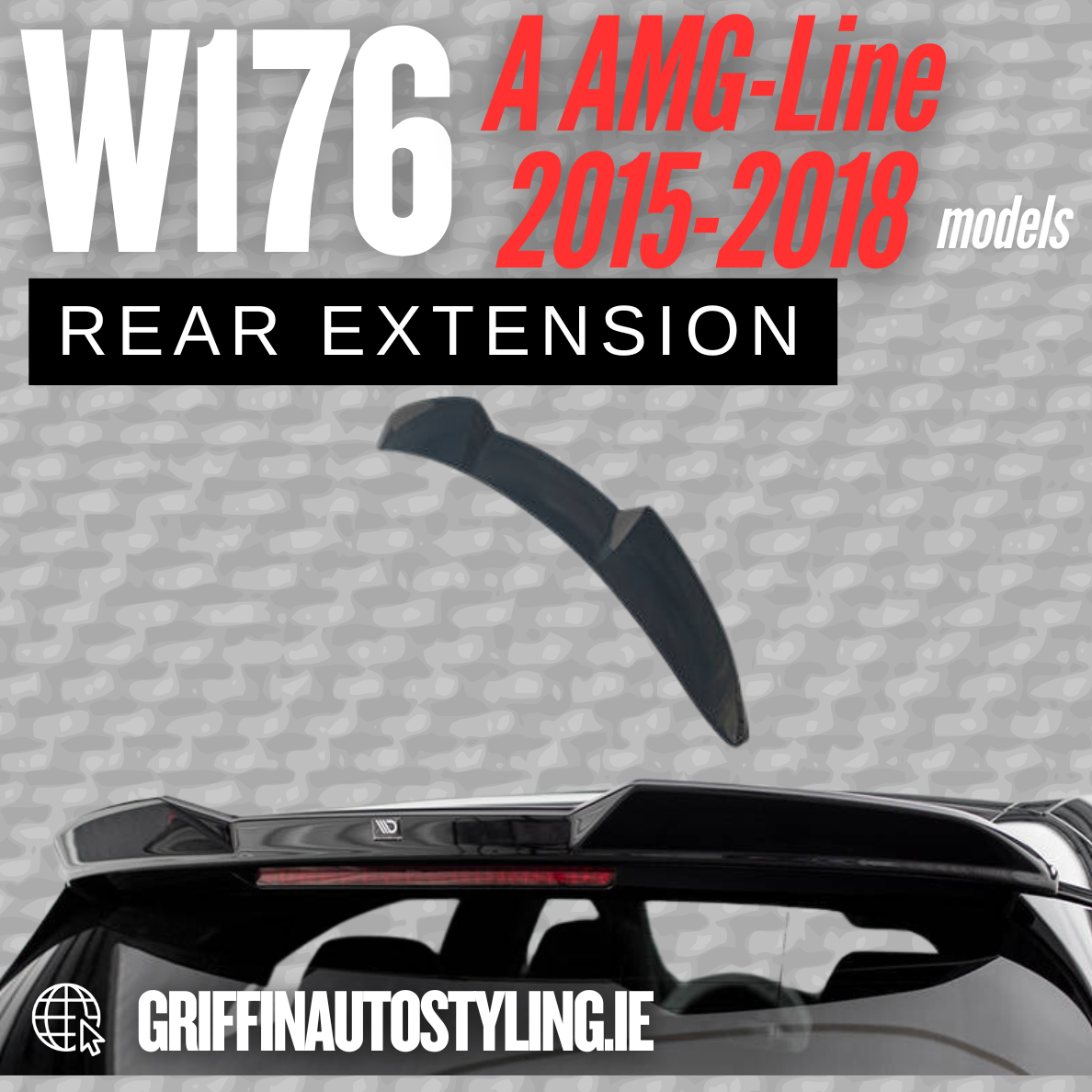 Maxton Design Mercedes A-Class AMG-Line 2015-2018 Spoiler Extension – Gloss Black