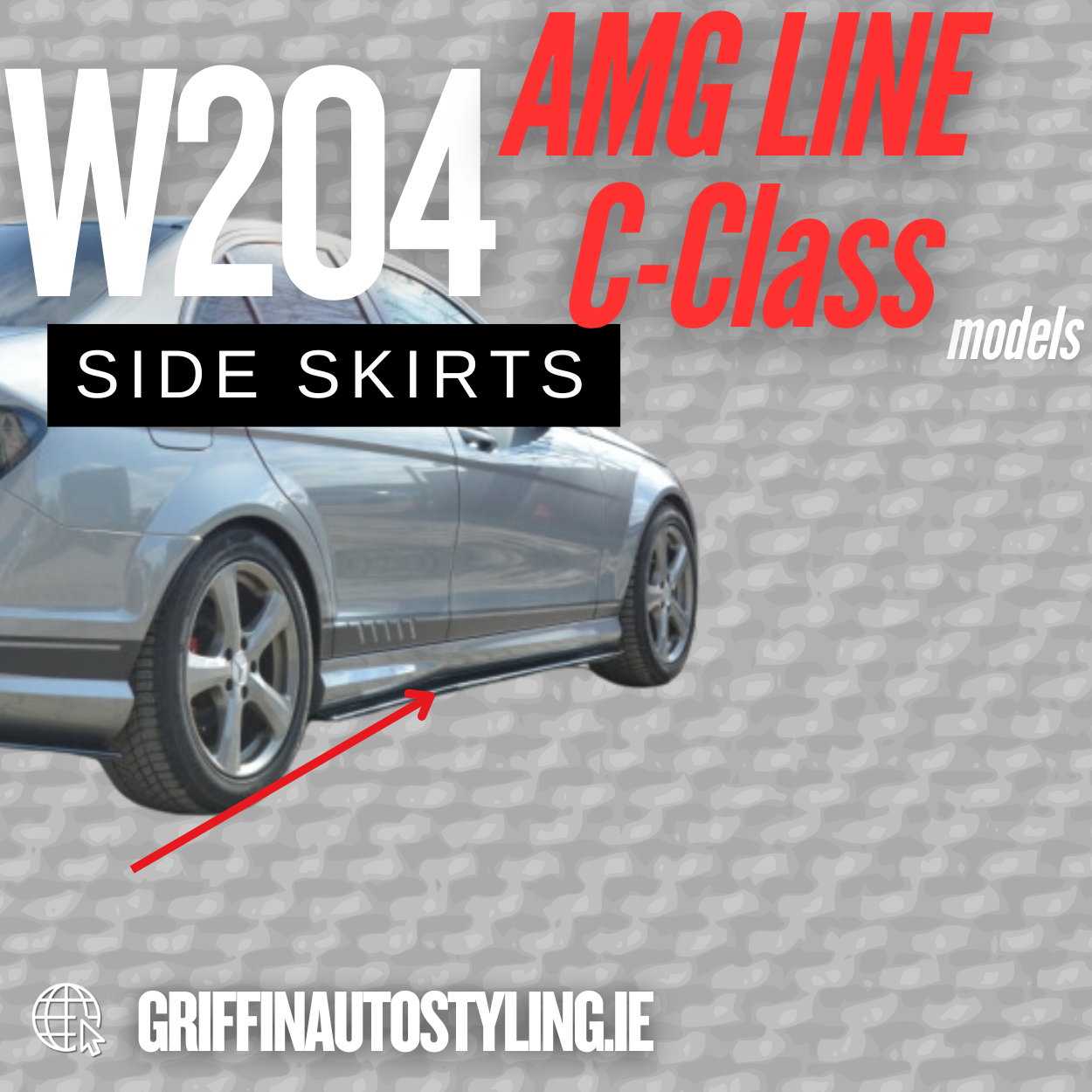 Maxton Design Side Skirt for Mercedes W204 AMG Line