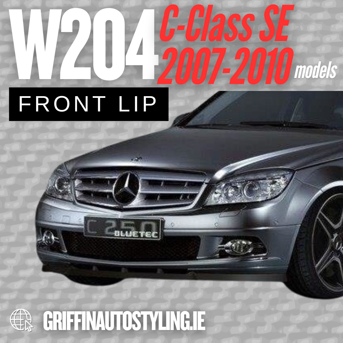 Maxton Design Mercedes C-Class W204 SE Front Lip – Gloss / Standard Black