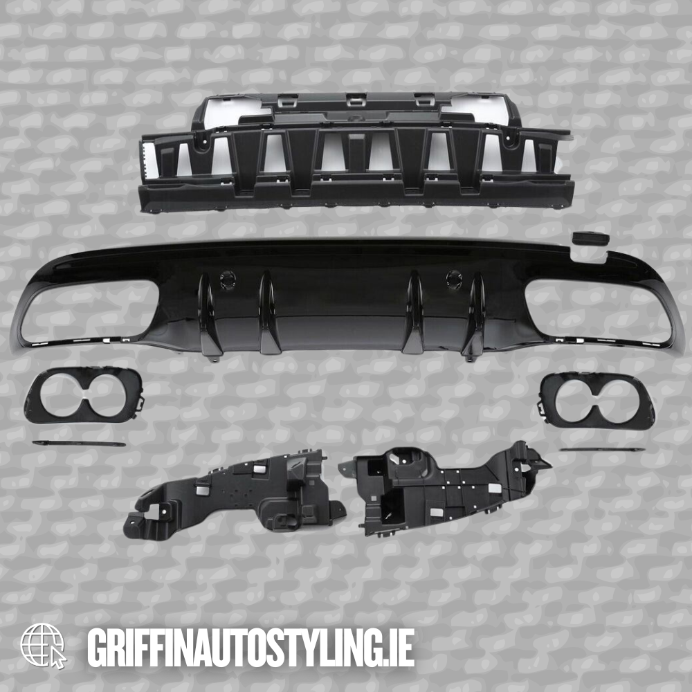 2015-2021 W205 Rear Diffuser Saloon C63 Style GLOSS BLACK