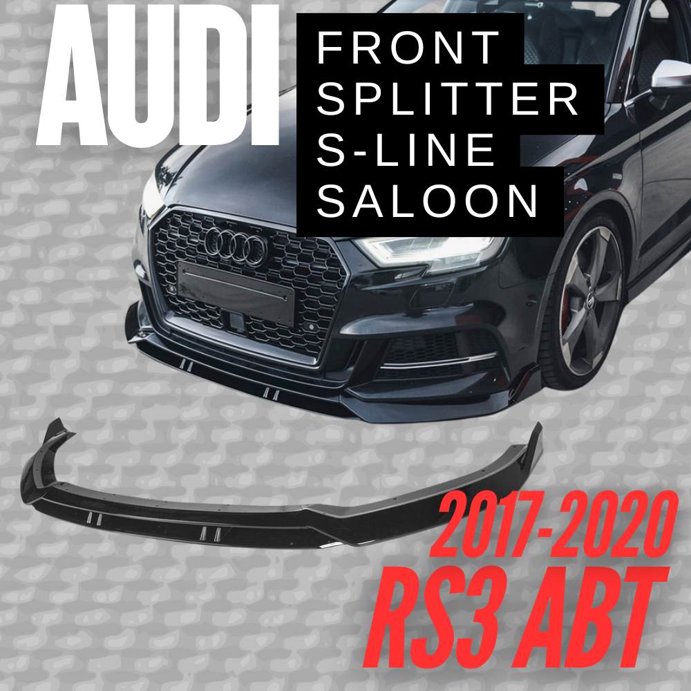 2017-2020 Audi RS3 ABT Front Lip Splitter for Saloon S-line A3 GLOSS BLACK