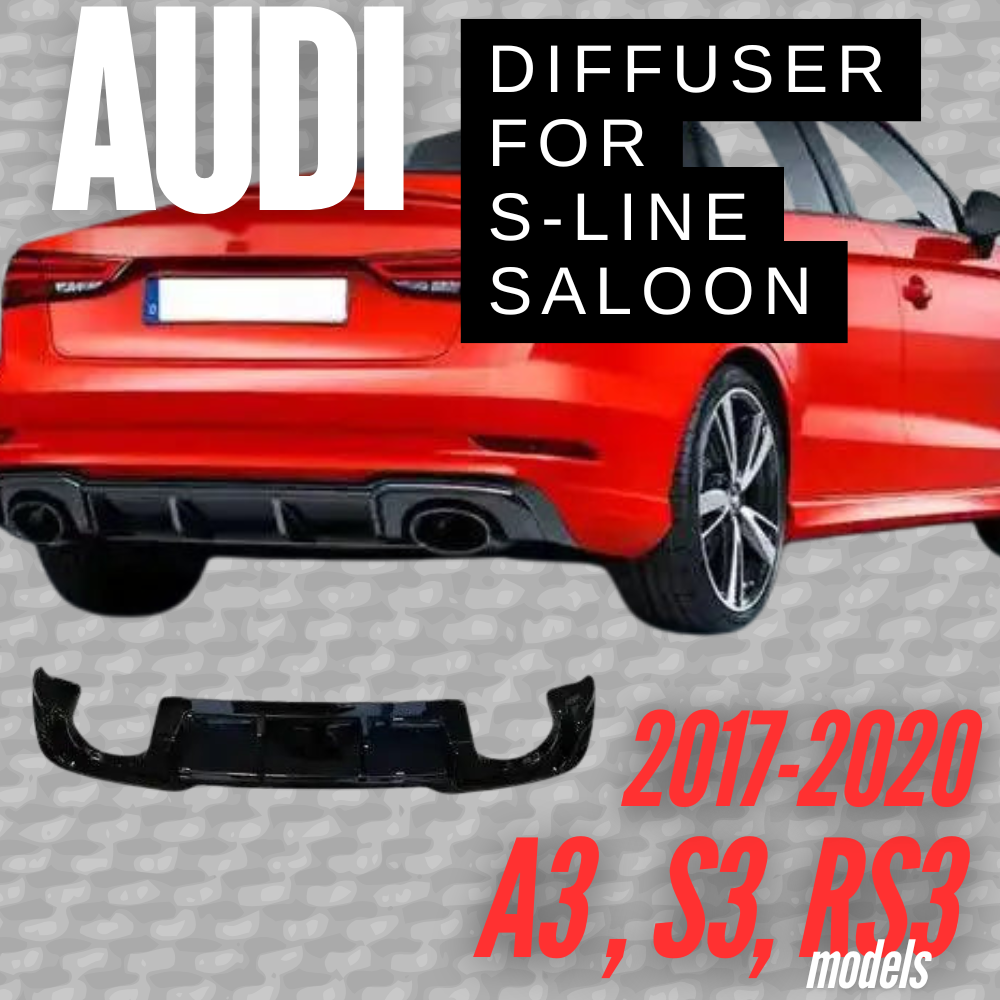 2017-2020 AUDI A3 S3 RS3 Rear Diffuser for SALOON S-Line