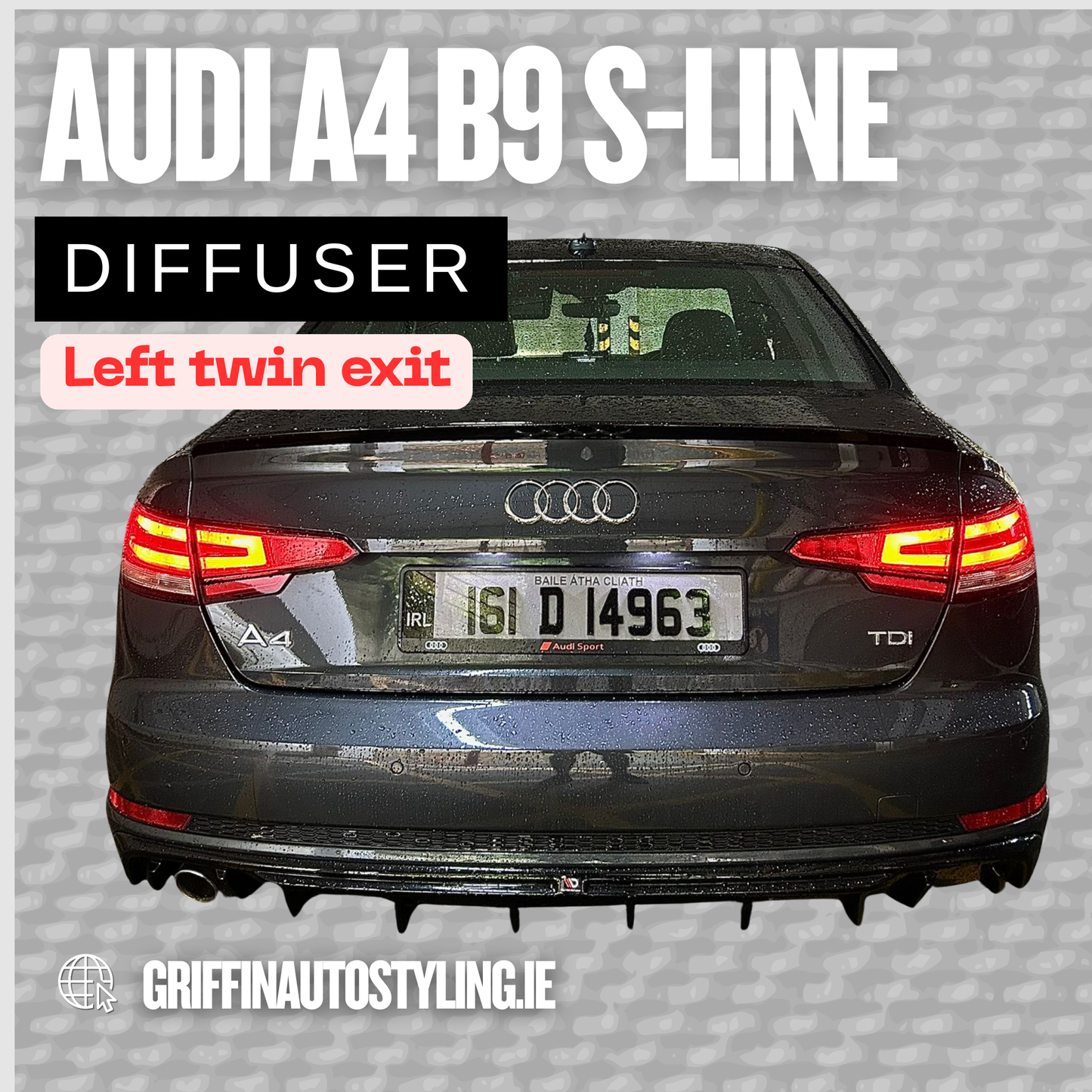 Maxton Design Audi A4 B9 S-Line Diffuser – Twin Left Exit