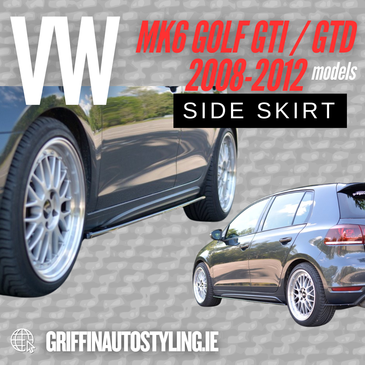 Maxton Design VW Golf 6 GTi / GTD Side Skirt Extensions