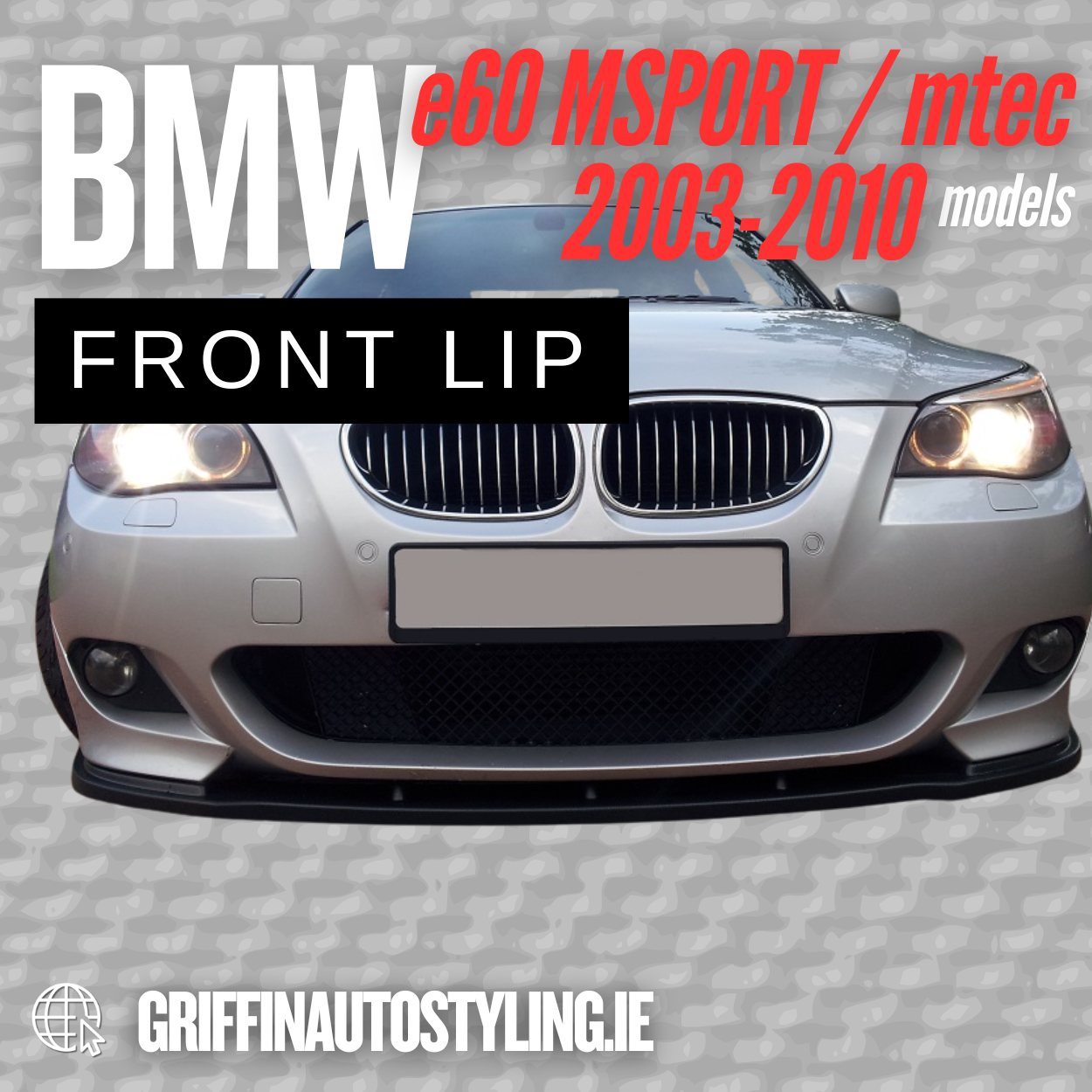 Maxton Design BMW E60 Mtec Add on Lip – Gloss Black