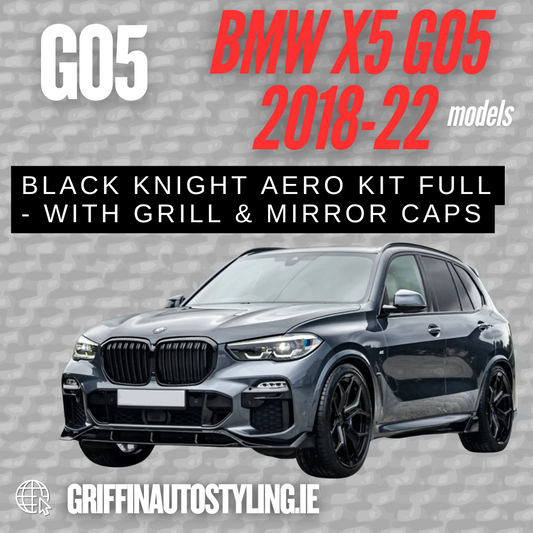 Bmw X5 G05 M Sport 2018-2022 - Black Knight Aero Kit Full - With Grill & Mirror Caps