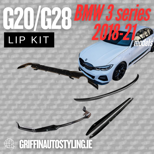 BMW 3 Series G20 G28 M Sport 2018+ Gloss Black Aero Kit Lip Package