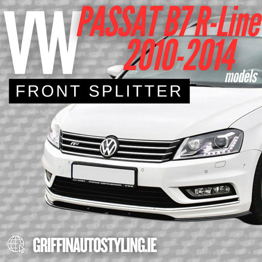 Maxton Design VW Passat B7 R-Line 2010- 2014 Front Splitter – Gloss Black