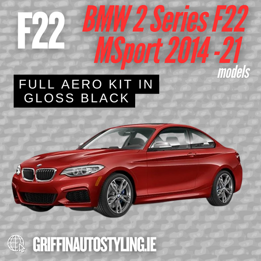BMW 2 Series F22 M Sport 2014-2021 Gloss Black Full Aero Body Kit LEFT & RIGHT EXHAUST EXITS