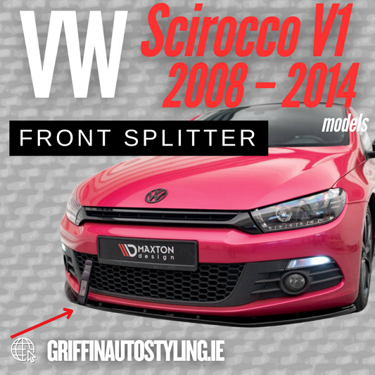 Maxton Design VW Scirocco V1 2008-2014 Front Splitter – Gloss / Matte Black