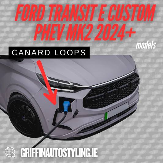 Ford Transit E Custom & PHEV MK2 2024 on Front Aero Canard Loops In Gloss Black