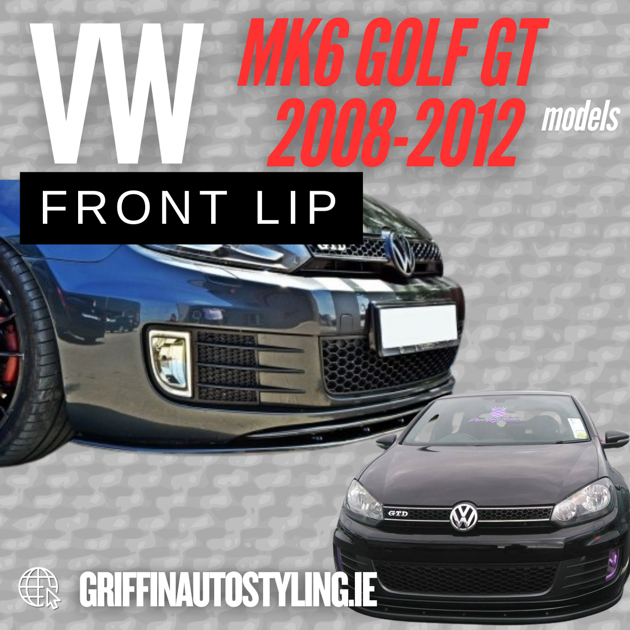 Maxton Design VW Golf 6 GT Front Lip v2 – Gloss Black