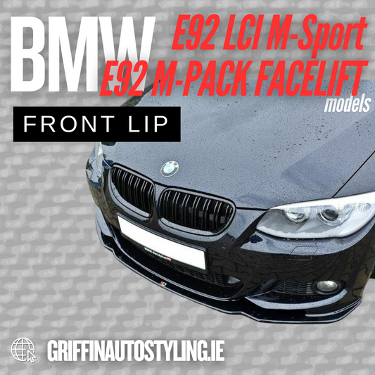 Maxton Design BMW E92 LCI 2009+ M Sport V2 Front Lip – Gloss Black