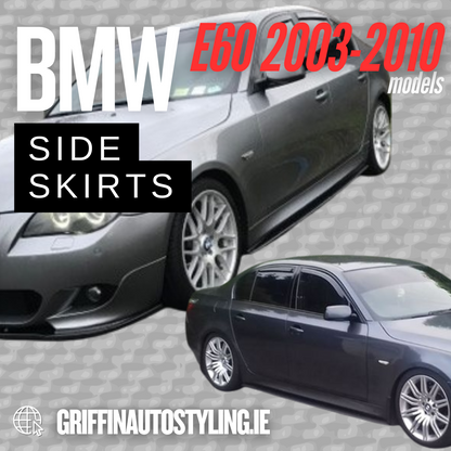 Maxton Design BMW E60 Msport Side Skirt Extensions – Gloss Black