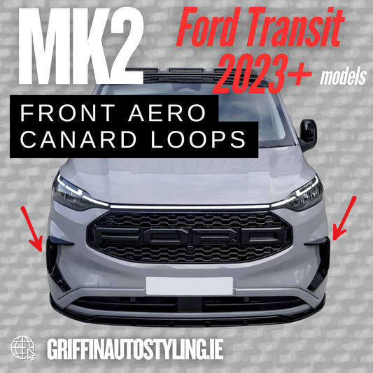 Ford Transit Custom MK2 2024 On Front Aero Canard Loops In Gloss Black