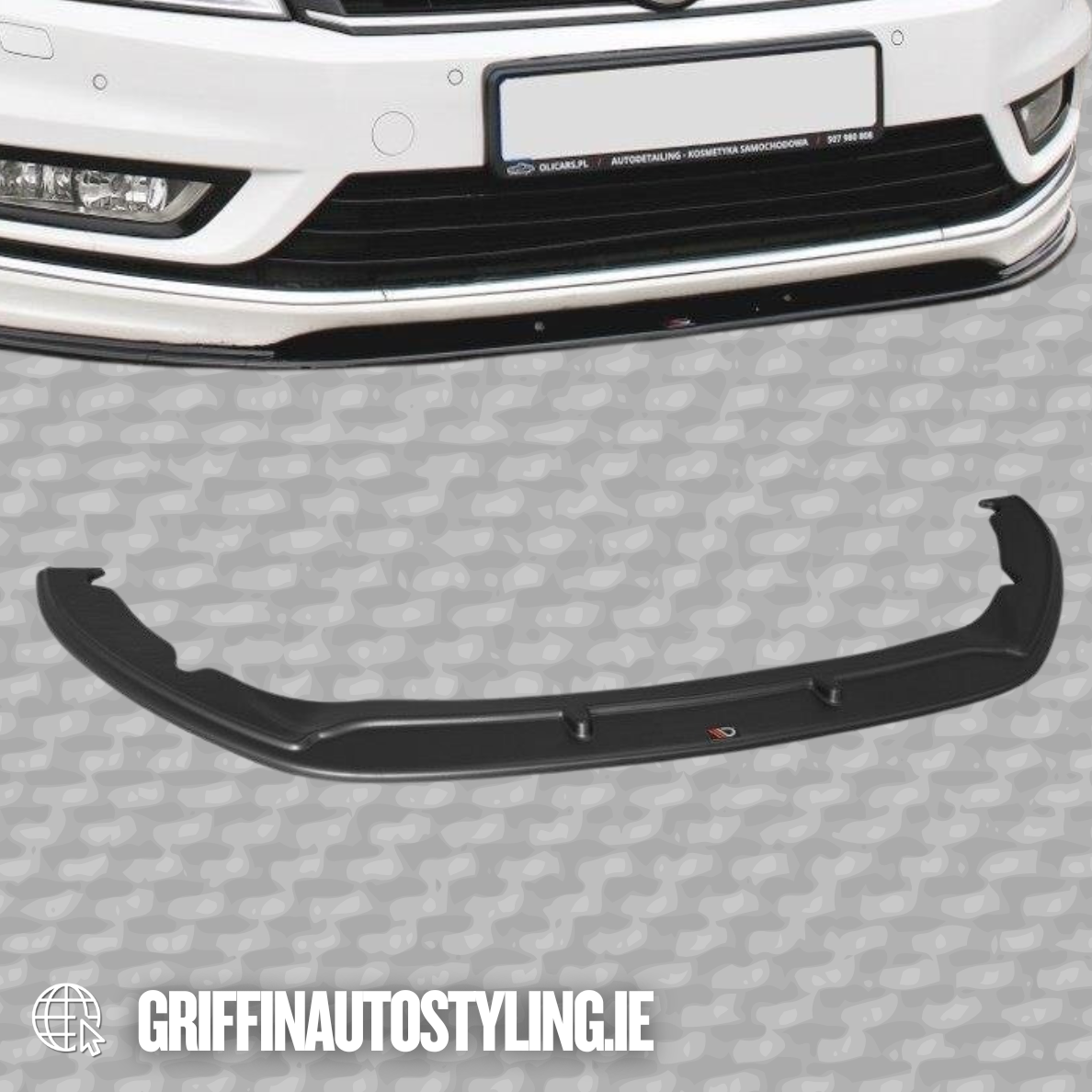 Maxton Design VW Passat B7 R-Line 2010- 2014 Front Splitter – Gloss Black