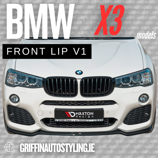 Maxton Design BMW X3 (2014-2017) M-Sport V1 Front Lip – Gloss Black