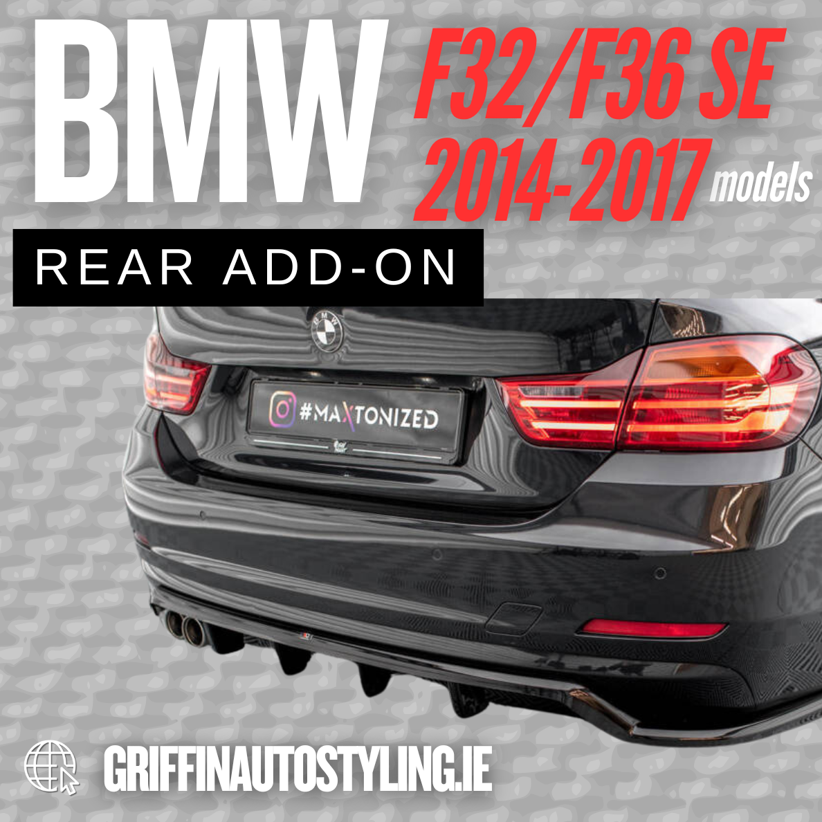 Maxton Design BMW 4-Series Gran Coupe F32/F36 SE Rear Add-On – Gloss Black