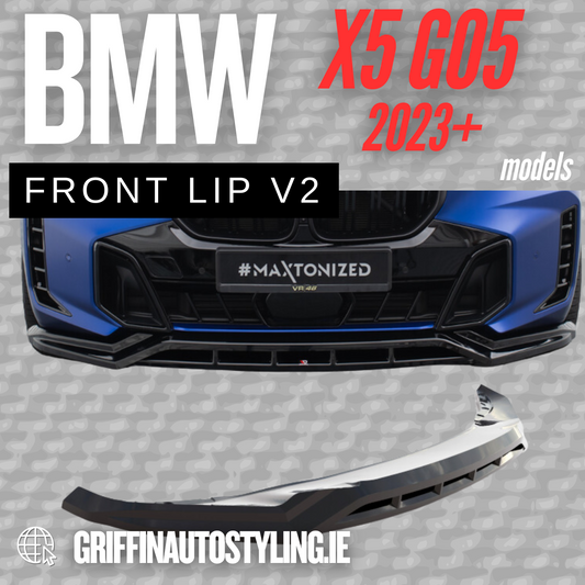 Maxton Design BMW G05 Facelift X5 2023+ Front Lip V2 – Gloss Black