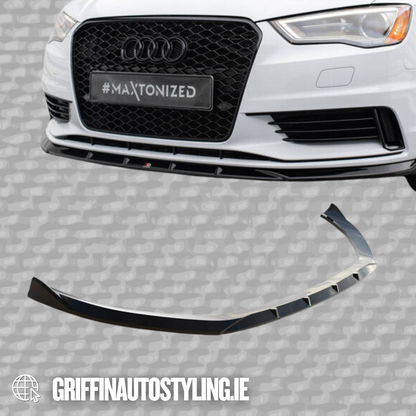 Maxton Design V1 Front Lip for Audi A3 S3 RS3 SE Saloon 2013-2016 – Gloss Black