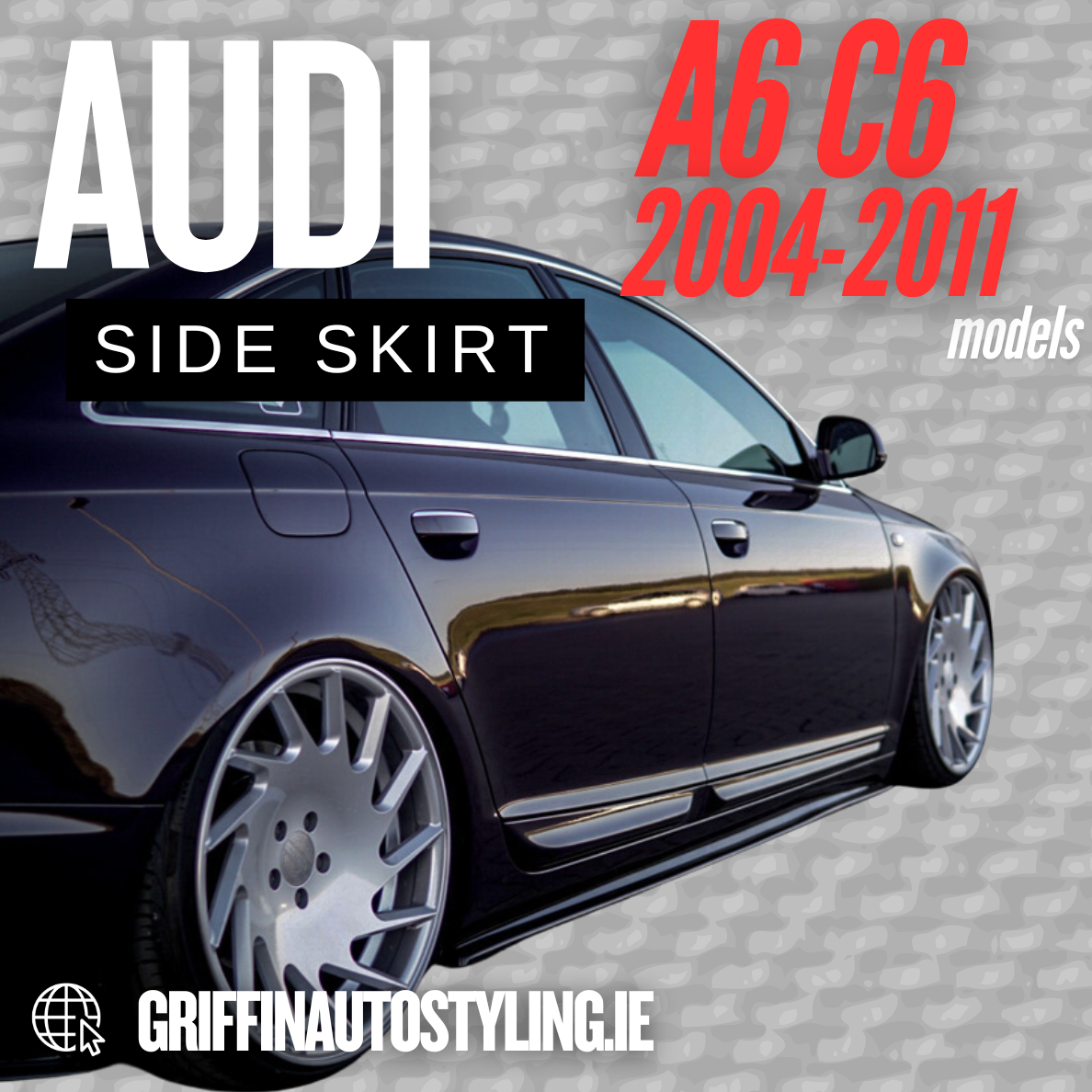 Maxton Design Audi A6 C6 Side Skirt Extensions – Matte / Gloss Black