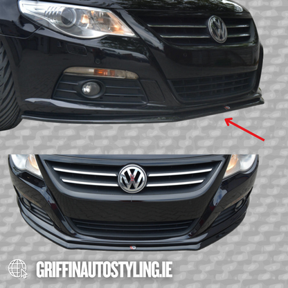 Maxton Design VW Passat CC 2008-2016 Front Lip V2 – Gloss / Standard Black