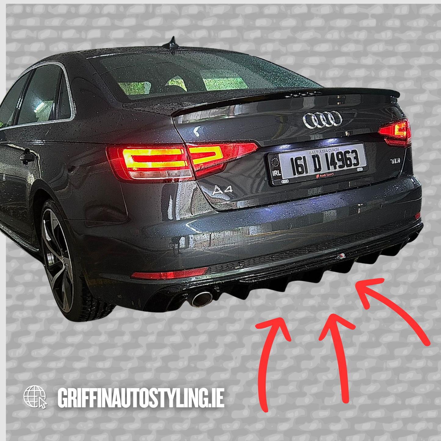 Maxton Design Audi A4 B9 S-Line Diffuser – Single Left Exit