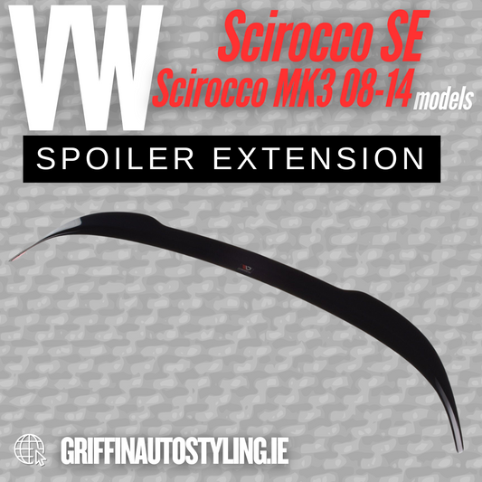 Maxton Design VW Scirocco SE V1 Gloss Spoiler Extension – Gloss Black