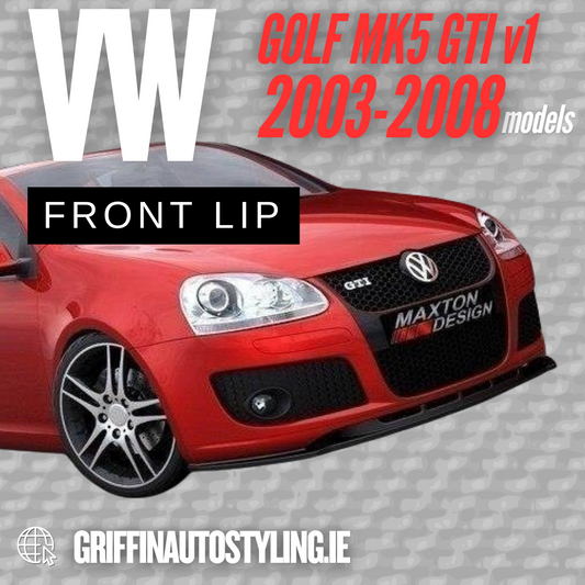 Maxton Design VW Golf 5 GTi V1 Front Lip – Gloss Black