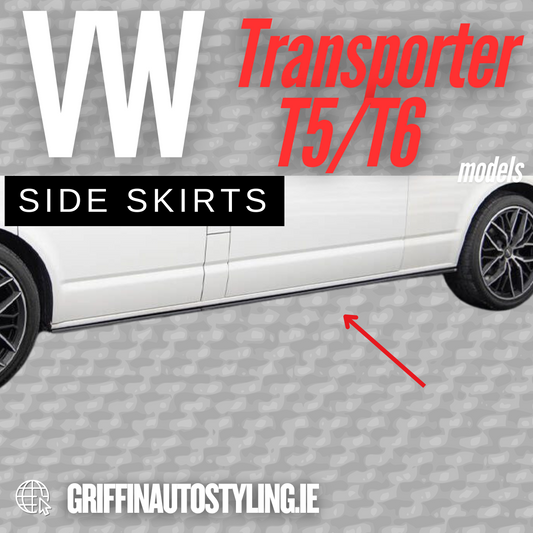 Maxton Design VW Transporter T5/T6 LWB Side Skirt Extensions – Gloss Black
