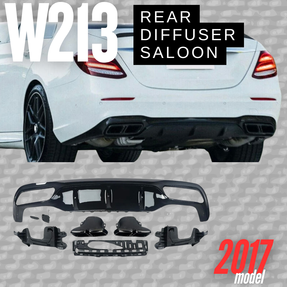 2017 W213 E63 Rear Diffuser Saloon GLOSS BLACK