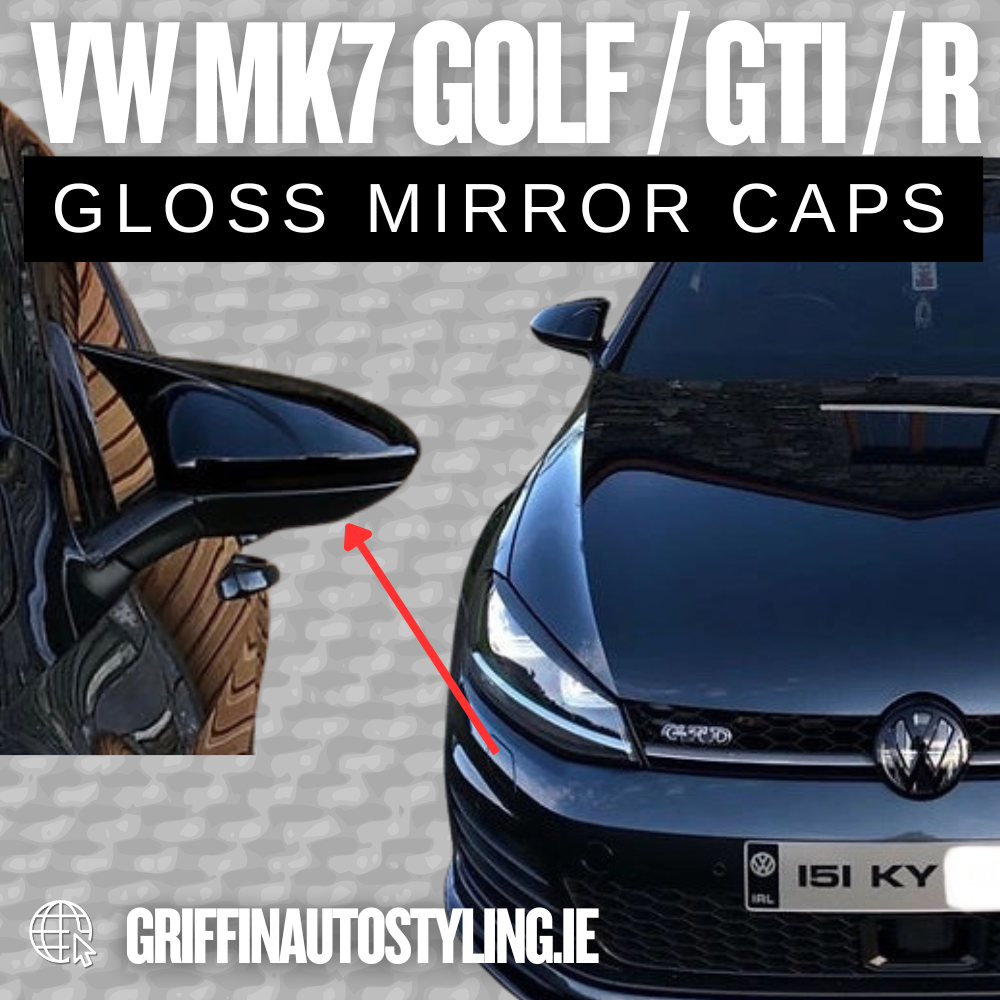 2014-2019 Volkswagen Golf MK7 Mirror Caps Gloss Black