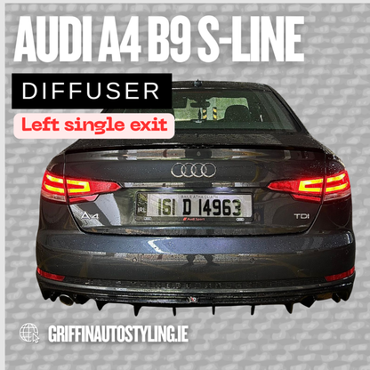 Maxton Design Audi A4 B9 S-Line Diffuser – Single Left Exit